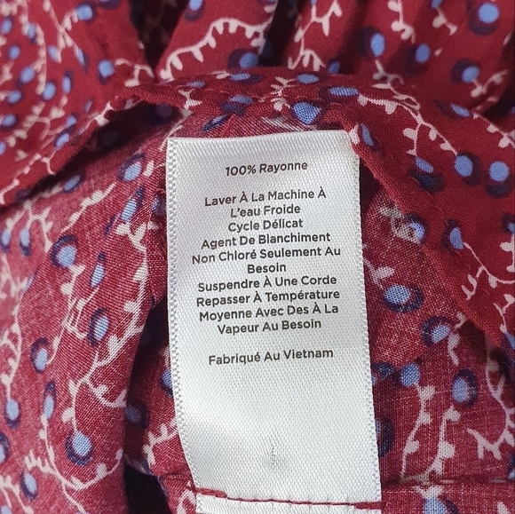 TALBOTS Faux Wrap Shirt Long‎ Sleeve Red Women's Size S/P - Picture 16 of 16